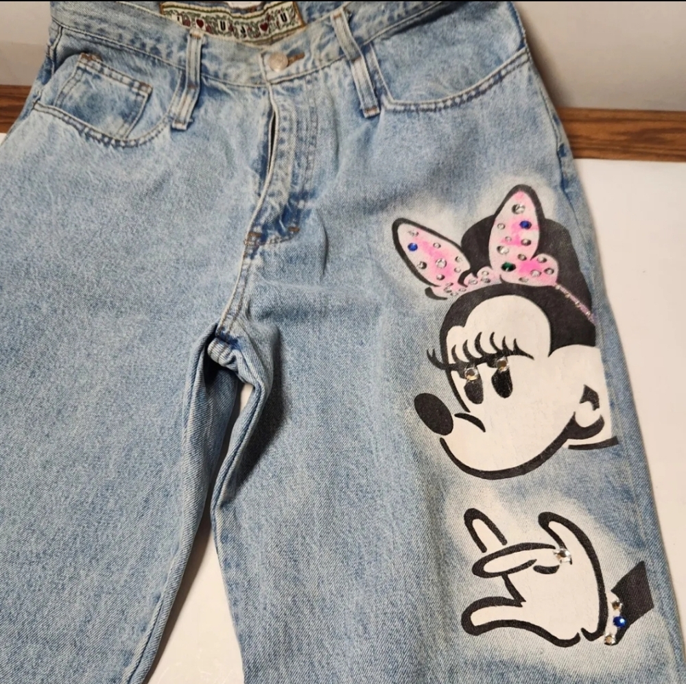 Vintage Disney Minnie Mouse Joujou Jeans Authentically Y2K bedazzled Retro Jeans
